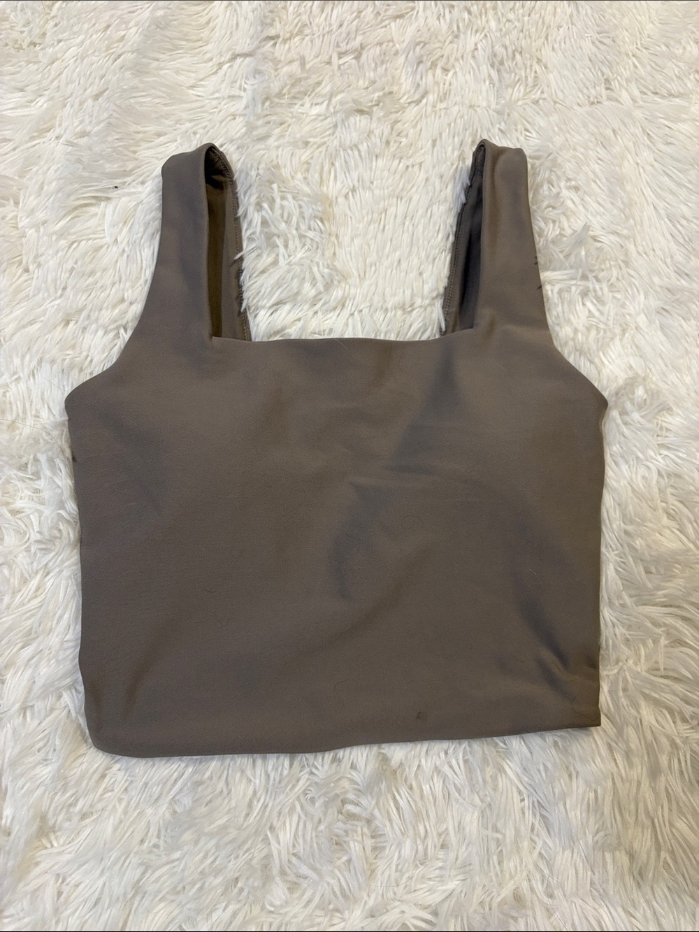 YPB Square Neck Crop Tank Top in Taupe